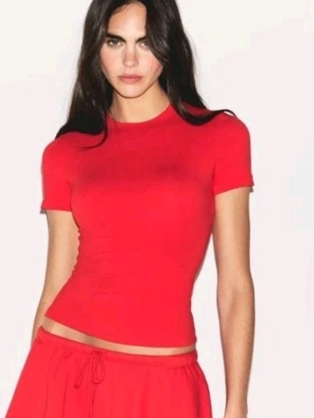 SKIMS Cotton Jersey Short Sleeve T-Shirt Ruby XL